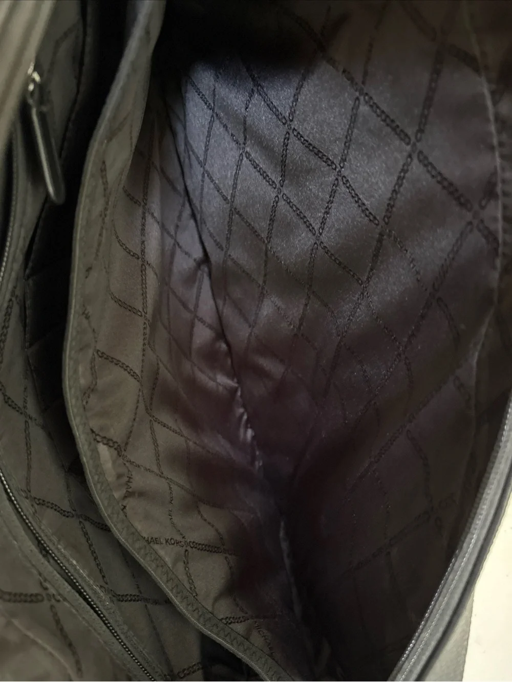 Michael Kors Black Pebbled Leather Briefcase with Silver Hardware